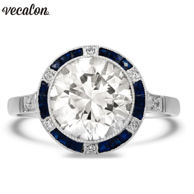 Vecalon 2018 Luxury ring 925 Sterling silver Blue Crystal Cz Engagement wedding band ring For women Bridal finger Jewelry
Vecalon 2018 Luxury ring 925 Sterling silver Blue Crystal Cz Engagement wedding band ring For women Bridal finger Jewelry