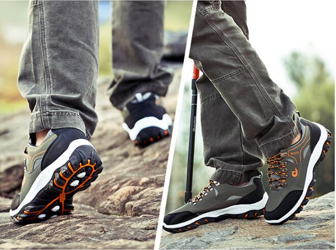 Hot Sale-and autumn breathable schoolboy is recreational shoe, non-slip safety shoes lace-up foot runs shoe, black travel shoe G1.55