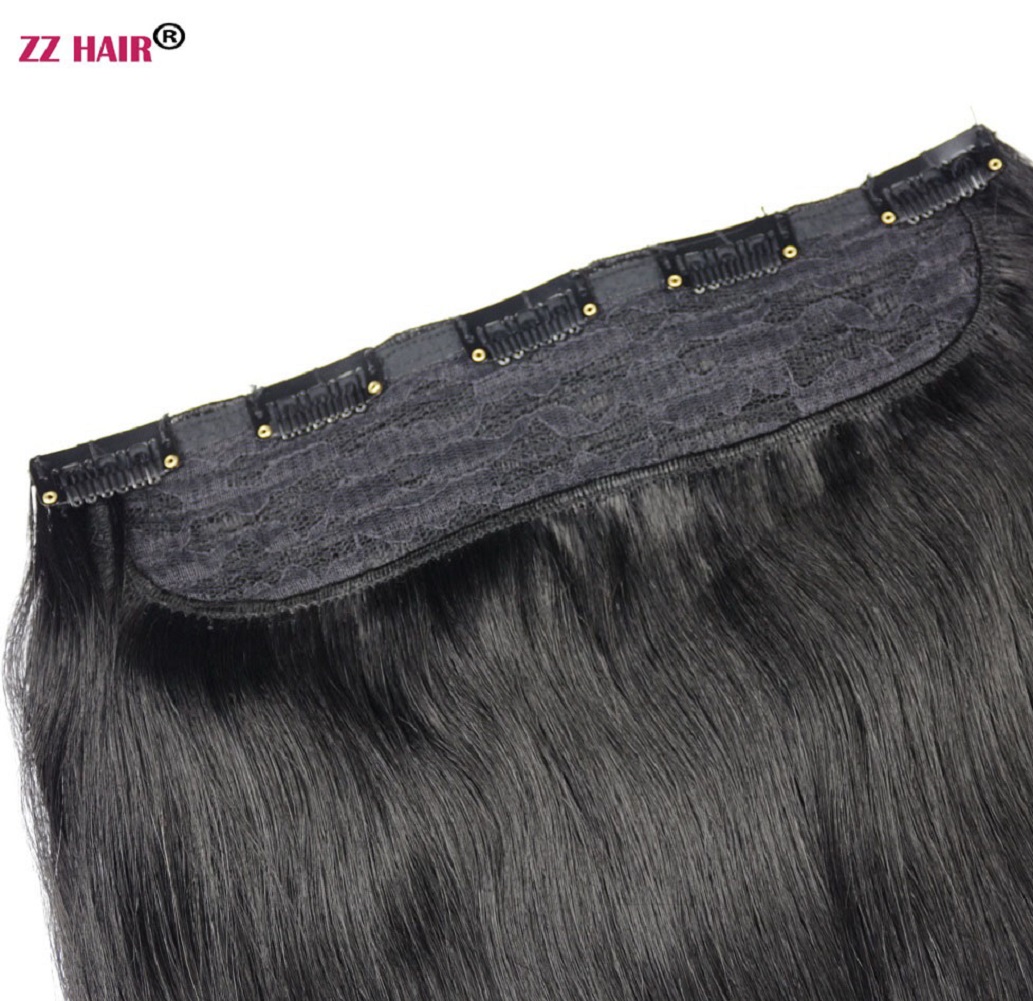 16"-28" One Piece Set 200g 100% Brazilian Remy Clip-in Human Hair Extensions 5 Clips Natural Straight