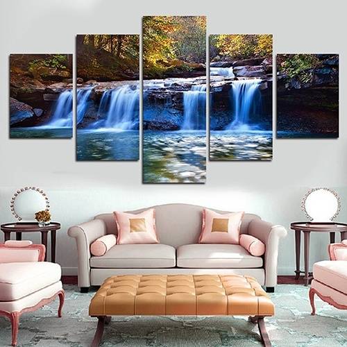 5pcs/set Unframed Beautiful Fall Wall Art Oil Painting On Canvas Fashion Textured Abstract Paintings Picture Living Room Decor