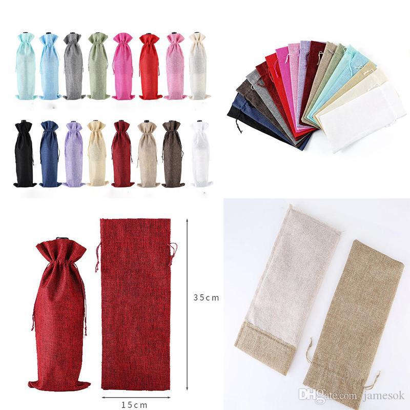 Burlap Wine Bottle Bags Champagne Wine Bottle Covers Gift Pouch Packaging Bag Wedding Party Festival Christmas Decor props 15*35cm DA277
Burlap Wine Bottle Bags Champagne Wine Bottle Covers Gift Pouch Packaging Bag Wedding Party Festival Christmas Decor props 15*35cm DA277