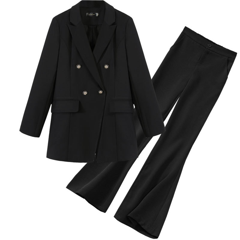 5XL large size women's pants suit two-piece suit 2020 new black professional wear Elegant flared trousers Fashion jacket, Black pants
5XL large size women's pants suit two-piece suit 2020 new black professional wear Elegant flared trousers Fashion jacket, Black pants