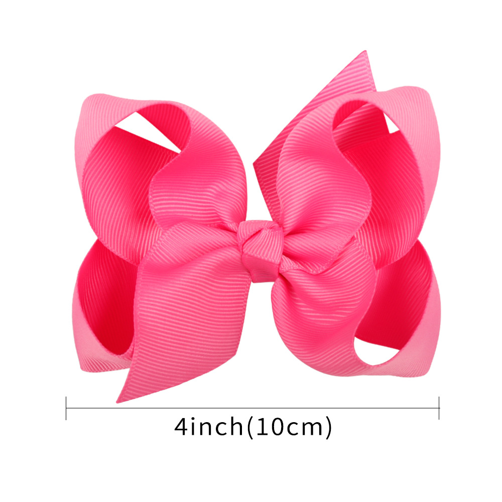 30pcs/lot 4 Inch Solid Hair Bow With Clip Girls Grosgrain Ribbon Hairbows Boutique Handmade Hairpin For Kids Hair Accessories