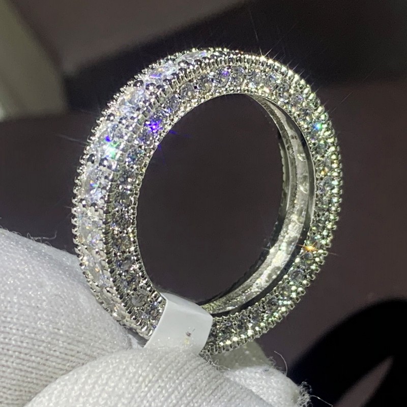 sparkling jewelry sterling sier white topaz cz dia gemstones promise women wedding engagement band ring for lover gift