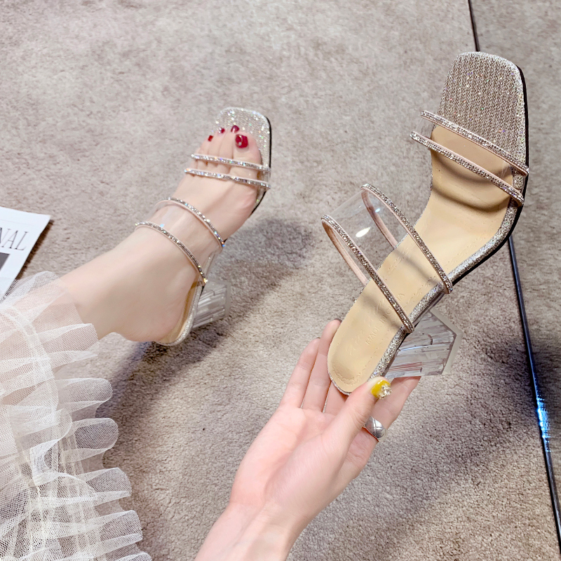 7 CM Clear Heels Slippers Sandals Women Transparent Square Heels Summer Pvc Open Toe Slippers Women Gold Silver Party Slides
7 CM Clear Heels Slippers Sandals Women Transparent Square Heels Summer Pvc Open Toe Slippers Women Gold Silver Party Slides