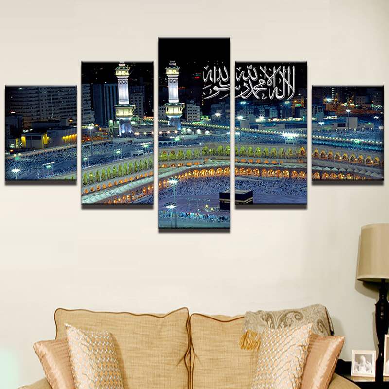 Unframed 5 Panels Canvas Print Mecca Sacred Painting Religious Architecture Islamic Wall Picture
Unframed 5 Panels Canvas Print Mecca Sacred Painting Religious Architecture Islamic Wall Picture