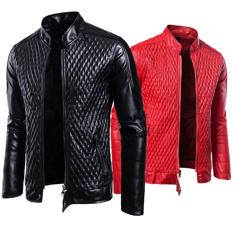 Fashion men jacket Motorcycle PU Leather Jackets Autumn Winter Slim Fit Male Business Fitness Casual Outwear Coats