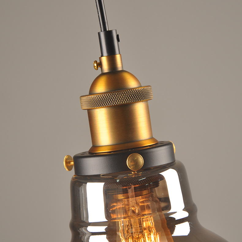 Modern Industrial Glass Chandelier Vintage Hanglamp Stained Smoky Glass Ceiling Suspension Chandelier Lighting Fixture