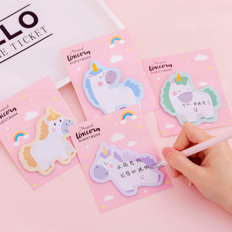 

Hot sale kawaii Unicorn sticky memo pads cute cartoon sticky note N times sticky notes office stationery scrapbook agenda stickers