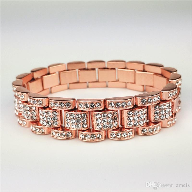 iced out chains Bracelet for Men's diamond tennis bracelet iced out cuban link chains hip hop bling chains jewelry men