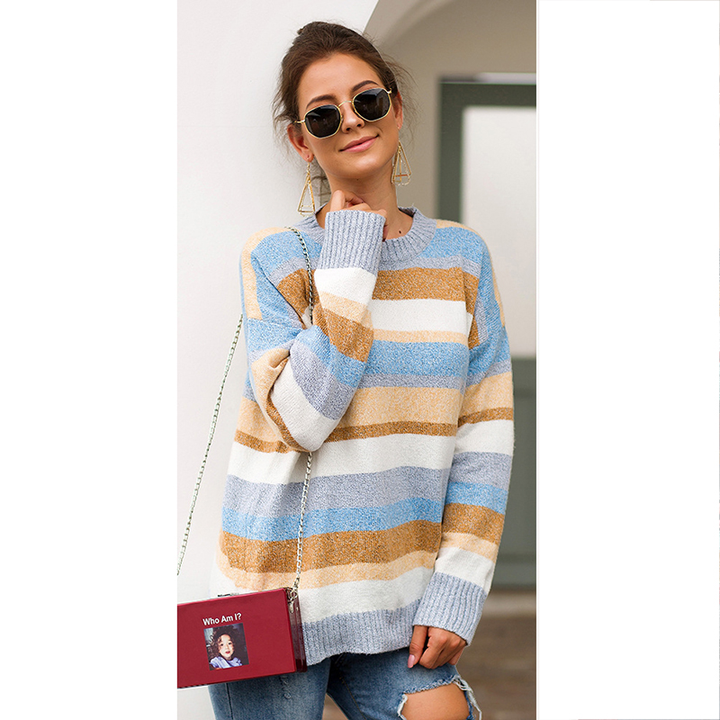 Sweaters 2019 Autumn Winter Fashion Striped Knitted Womens o neck Sweater And Pullovers Female Casual Jumpers Pull Femme SJ3830V, Blue
Sweaters 2019 Autumn Winter Fashion Striped Knitted Womens o neck Sweater And Pullovers Female Casual Jumpers Pull Femme SJ3830V, Blue