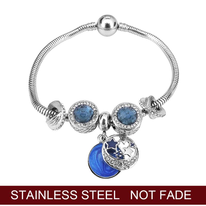 Fashion Women Bracelet Silver Color Crystal Star moon Bead Charm Bracelet For Women Summer Jewelry Original Bracelets Gift
Fashion Women Bracelet Silver Color Crystal Star moon Bead Charm Bracelet For Women Summer Jewelry Original Bracelets Gift