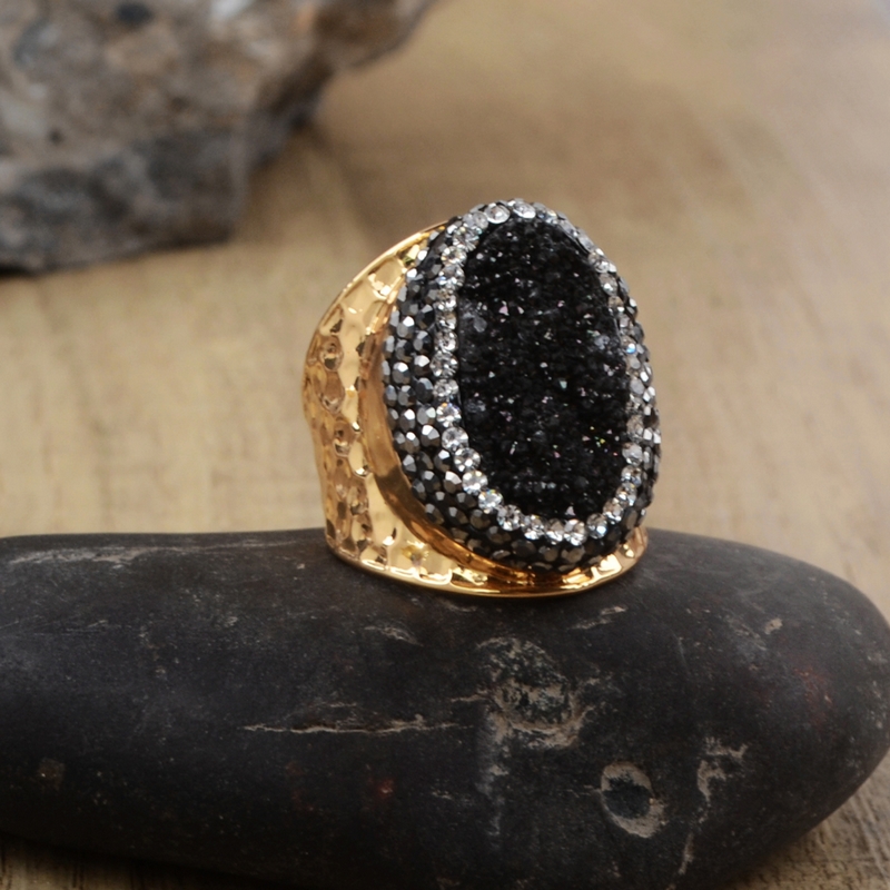 BOROSA Big Agates Druzy Stone Rings Bohemian Drusy Titanium Colors Band Ring black white blue rainbow Rings for party JAB757
BOROSA Big Agates Druzy Stone Rings Bohemian Drusy Titanium Colors Band Ring black white blue rainbow Rings for party JAB757
