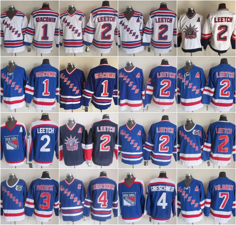 New York Man 2 Brian Leetch Rangers 3 James Patrick Jersey 4 Ron Greschner 1 Eddie Giacomin 7 Rod Gilbert Vintage Classic Hockey Jersey Blue, Black;red
New York Man 2 Brian Leetch Rangers 3 James Patrick Jersey 4 Ron Greschner 1 Eddie Giacomin 7 Rod Gilbert Vintage Classic Hockey Jersey Blue, Black;red