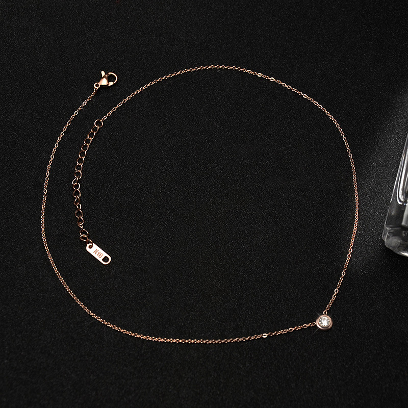 Fashion-diamond necklace gold plated clavicle Tang gold necklace