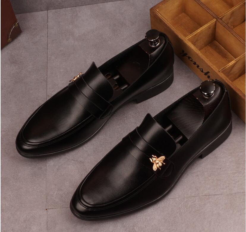 NEW arrival British black white leather shoes Men's dress shoes, Male Business oxford shoes ,Top quality brand for men Wedding shoes Loafers