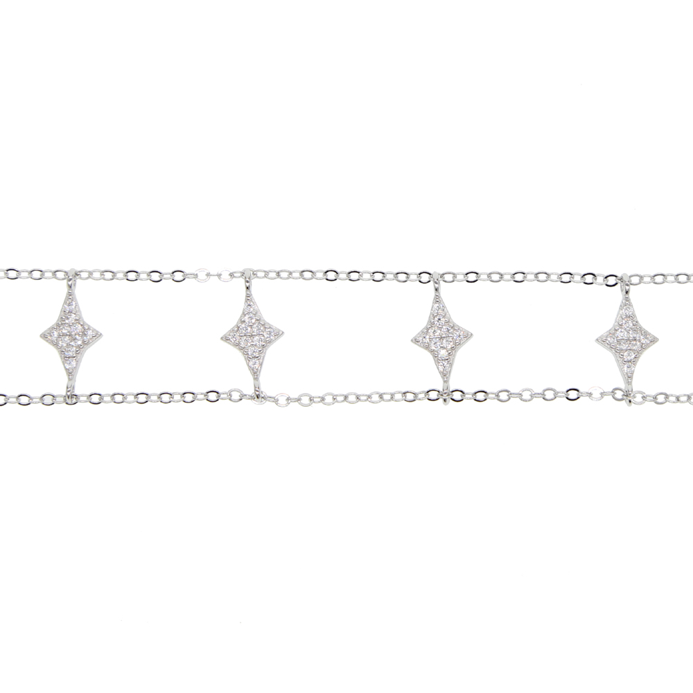 32+8CM choker necklace 6 pcs north star charm double chain elegance 925 sterling silver collar chain