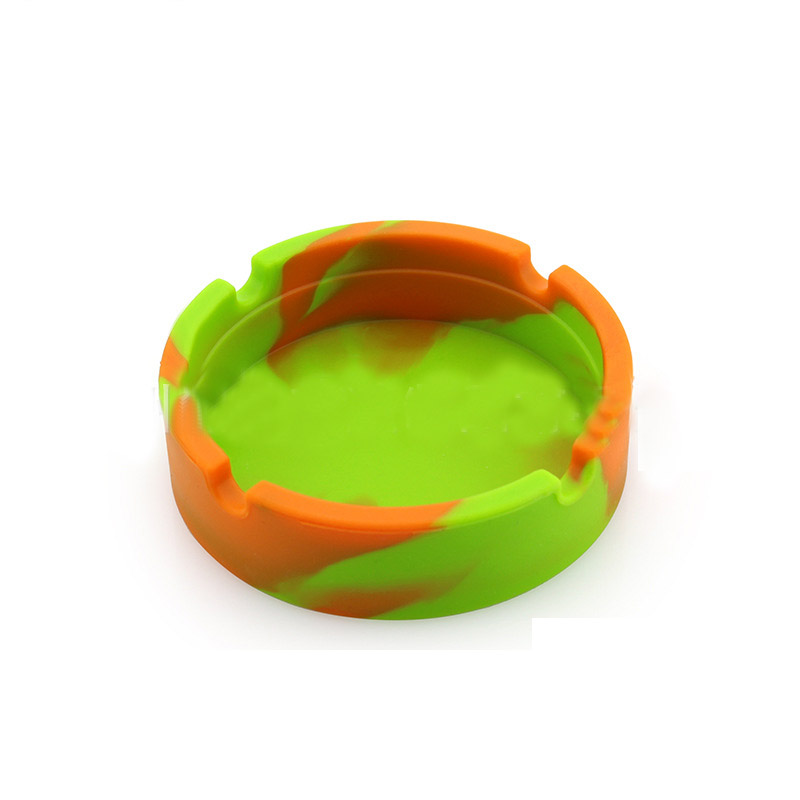 Soft Silicone Ashtray Round Luminous Mini Ash Tray Portable Anti-Scalding Cigarette Holder Home Novelty Crafts Smoking Accessories YFA2257