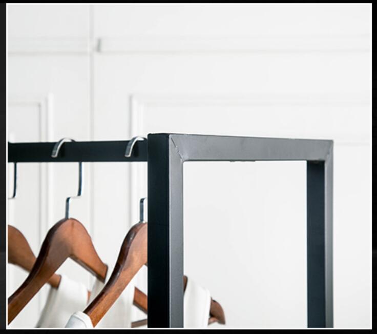 Wrought iron clothes rack Bedroom Furniture simple cloth hanger floor received push-pull mobile buy clothing pole type shelf