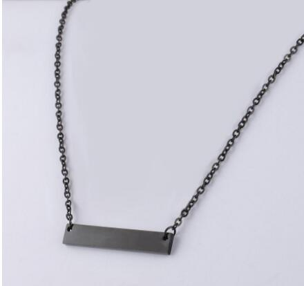Necklaces High Quality Stainless Steel Blank Bar Necklaces 5 Colors Geometric Square Bar Pendant Necklace Pendants DIY Customize Jewelry