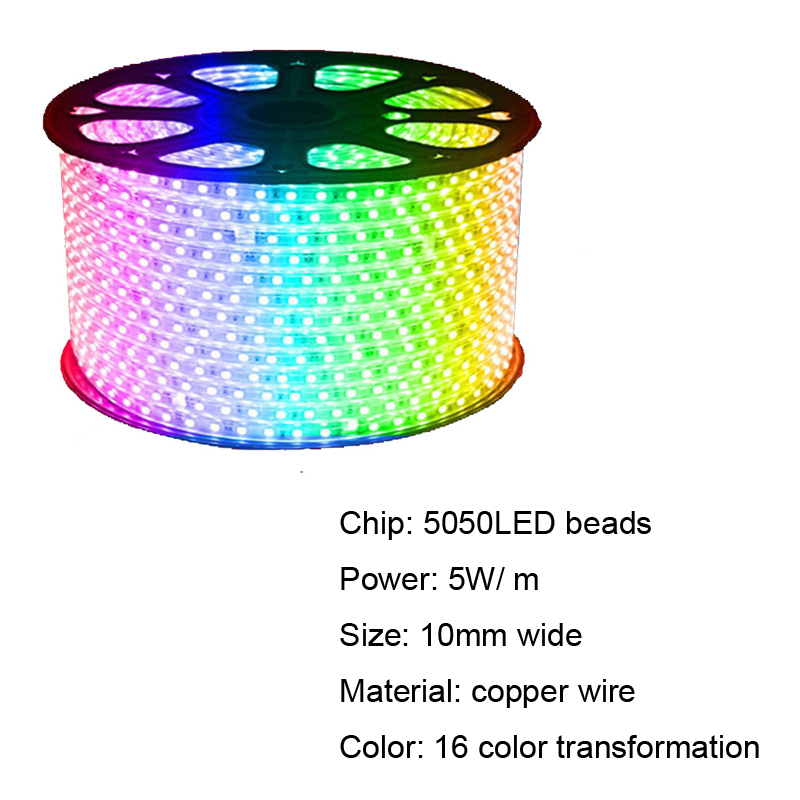 AC110V Led Strips 10M 50M 110V/220V High Voltage SMD 5050 RGB Led Strips Lights Waterproof & IR Remote Control Power Supply
