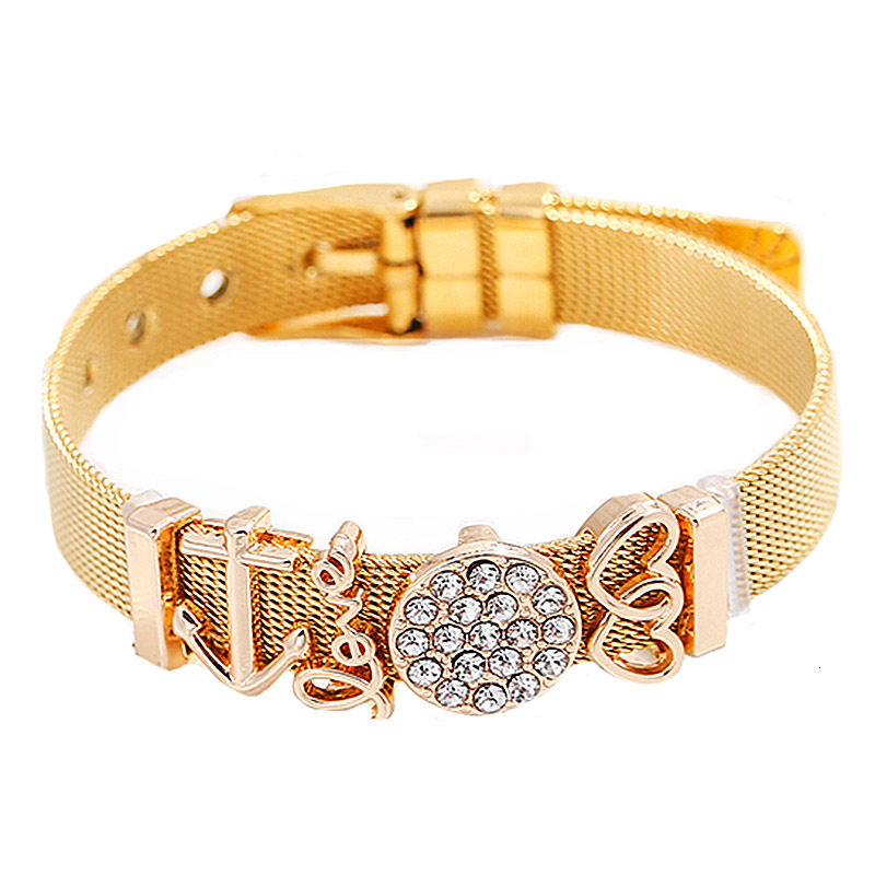Stainless Steel Wrist Watch Chained Mode Bracelet Love Anchor Bracelet Send Friend Gift