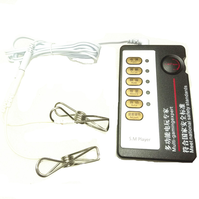 Electric shock nipple clamps clips sex toys for couples breast labia bondage kit electro stimulation EST011