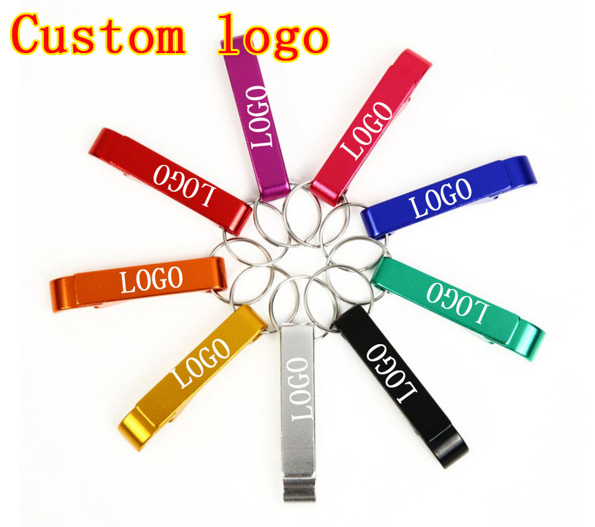 HOT sell Multifunctional bottle opener Aluminum Beer Corkscrew Keychain Custom Logo Advertising Promotion Gift Openers 11 color