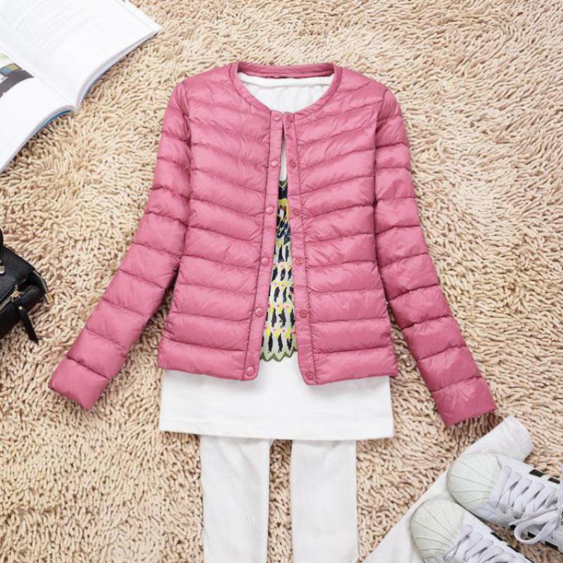 2019 Autumn Round Neck Ultra Light Down Jackets Female Fashion Trend Single Row Buckle Slim Jackets Womens Casual Short Coats, Beige
2019 Autumn Round Neck Ultra Light Down Jackets Female Fashion Trend Single Row Buckle Slim Jackets Womens Casual Short Coats, Beige