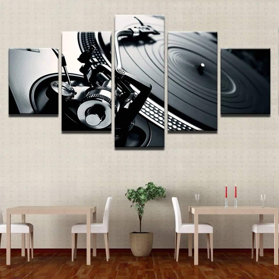 5 Piece Music DJ Console Instrument Mixer Painting Canvas Wall Art Picture Home Decoration Living Room Canvas Painting No Frame
