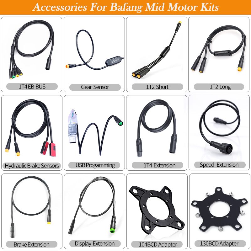 Bafang BBS01B BBS02B Electric Bicycle Parts Electric Bicycle Conversion Kit Gear Sensor USB cable 6V headlight 1T2 cable
Bafang BBS01B BBS02B Electric Bicycle Parts Electric Bicycle Conversion Kit Gear Sensor USB cable 6V headlight 1T2 cable
