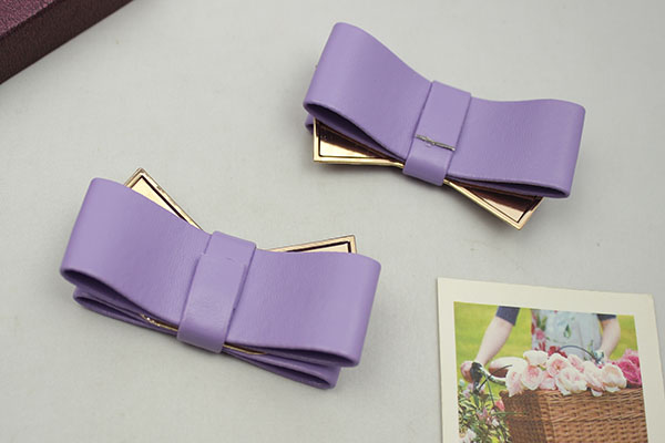 1 Pair Fashion Shoe Accessory Black Bow Leather Shoe Clips Charm Decoration For High Heels Loafer 14 Colors
