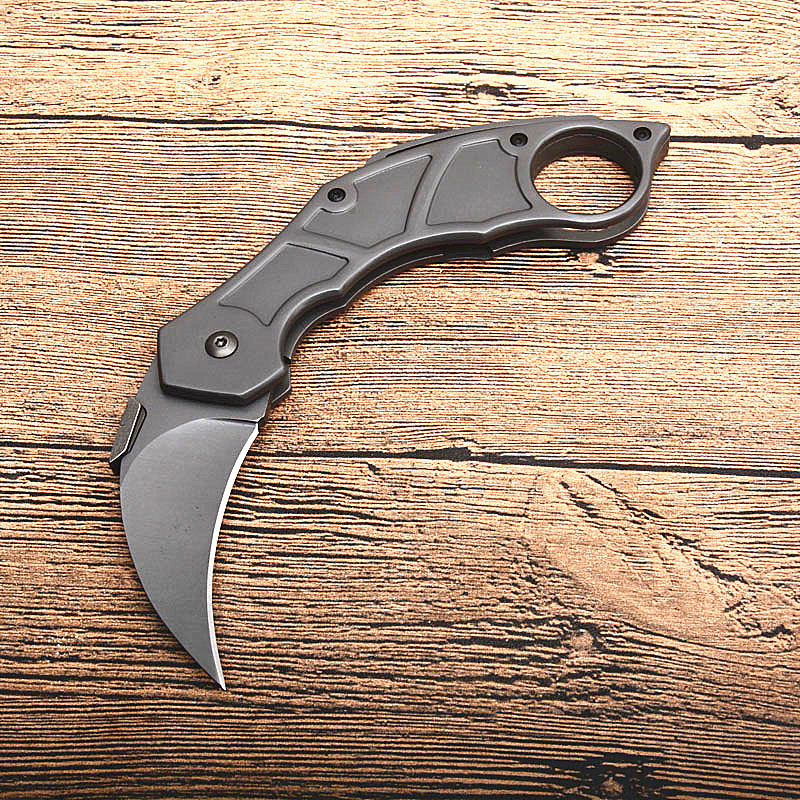 Special Offer Karambit Folding Blade Claw Knife 440C Titanium Coated Blades Steel Handle Outdoor Survival Tactical Folding Knives