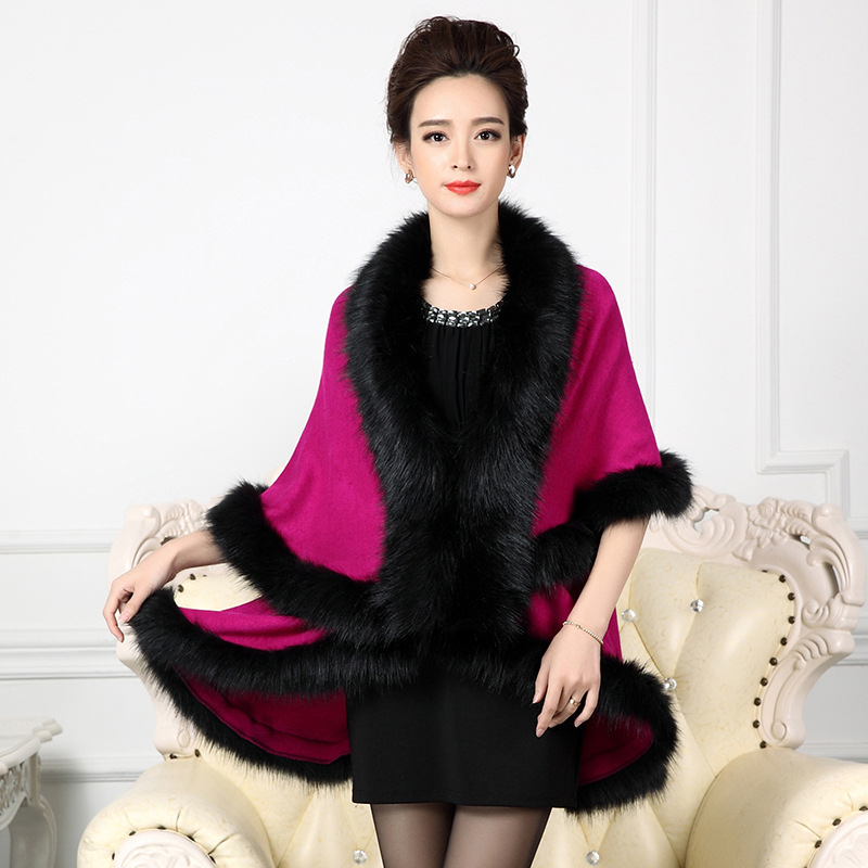 Bridal Cape Satin Medium-length-cape with Fur Trim Wedding Cloak Handmade Cape Dress Fur Shawl Wedding Jackets Wrap