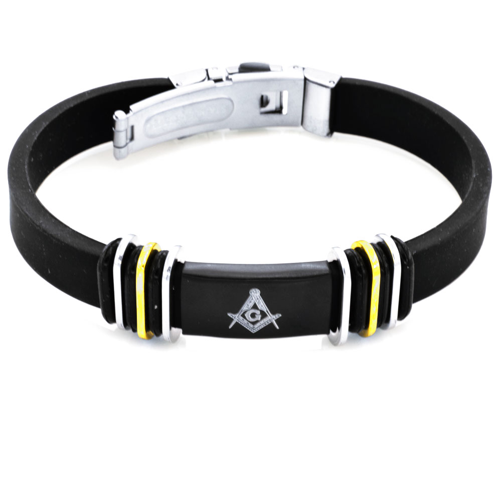 FANSSTEEL stainless steel punk vintage men womens jewelry freemasonry master mason masonic silicon band bracelet FSB00W50, Black
FANSSTEEL stainless steel punk vintage men womens jewelry freemasonry master mason masonic silicon band bracelet FSB00W50, Black