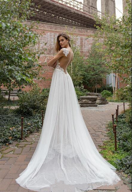 solo merav boho beach wedding dresses deep v neck exquisite lace applique sexy boho wedding dress bridal gowns robe de marie