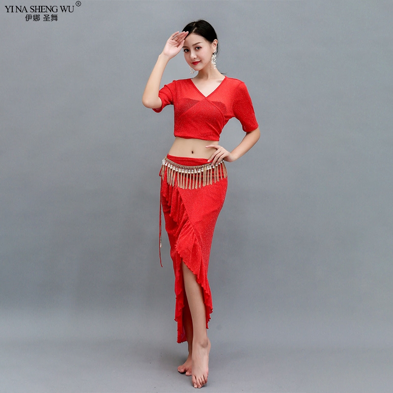 Practice Clothes Women Belly Dance Top Short Sleeve Long Skirt V-Neck 2 Piece Costume Bellydance Stage Performance 2 Colors New, Black
Practice Clothes Women Belly Dance Top Short Sleeve Long Skirt V-Neck 2 Piece Costume Bellydance Stage Performance 2 Colors New, Black