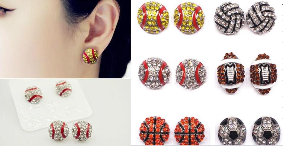 2019 New Trendy hot sports basketball volleyball stud earrings Bling Baseball Softball Stud Earrings Rhinestone Crystal Bling Sports Girls
2019 New Trendy hot sports basketball volleyball stud earrings Bling Baseball Softball Stud Earrings Rhinestone Crystal Bling Sports Girls
