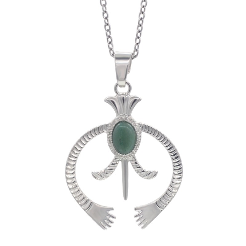 12 pieces of silver horseshoe natural stone bead pendant necklace men and women stainless steel necklace hanging price jewelry