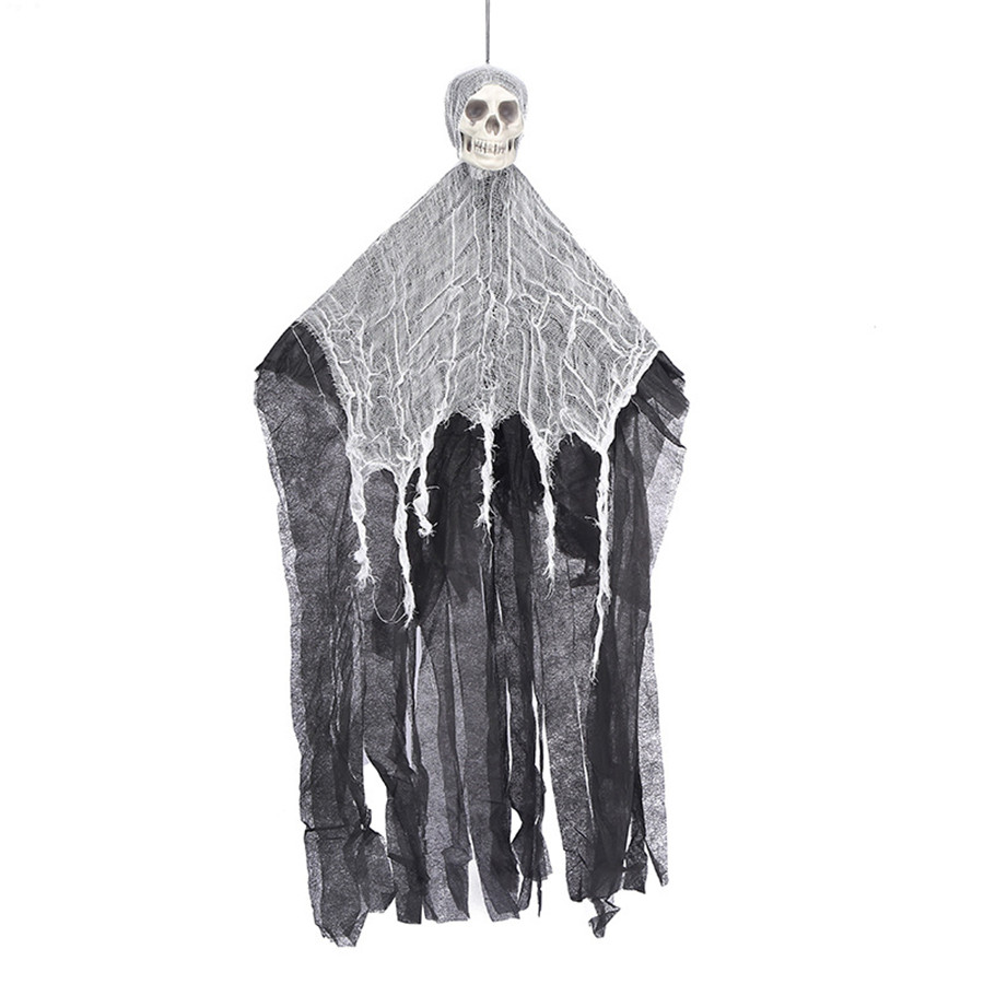 Halloween Decoration Creepy Skeleton Face Hanging Ghost Horror Haunted House Grim Reaper Halloween Props Supplies JK1909XB3670300