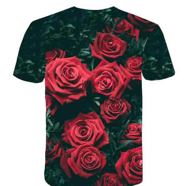 2019 New Spring Beautiful Flowers Print Casual T-shirt Men/Women Summer Tees Quick Dry 3D Print Tshirts Tops Fashion Tops
