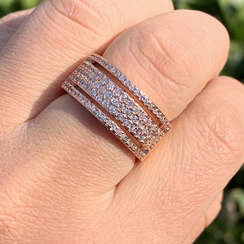 Victoria Wieck Luxury Jewelry 925 Sterling Silver&Rose Gold Full Pave White Sappire CZ Diamond Party Promise Women Wedding Bridal Ring Gift