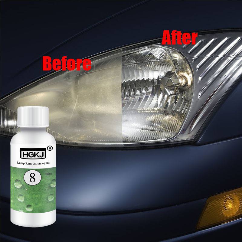 50ML Car Headlight Restoration Kit Headlamp Repair Cleaner Hydrophobic Glass Coating Auto Polish Cleaning Coat Plating Tool HGKJ-8