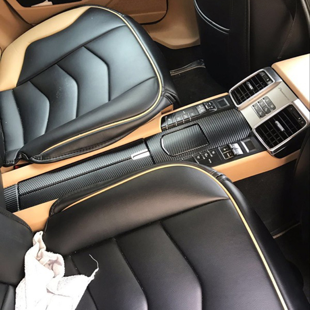 For Porsche Panamera 2010-2016 Interior Central Control Panel Door Handle Carbon Fiber Stickers Decals Car styling Accessorie