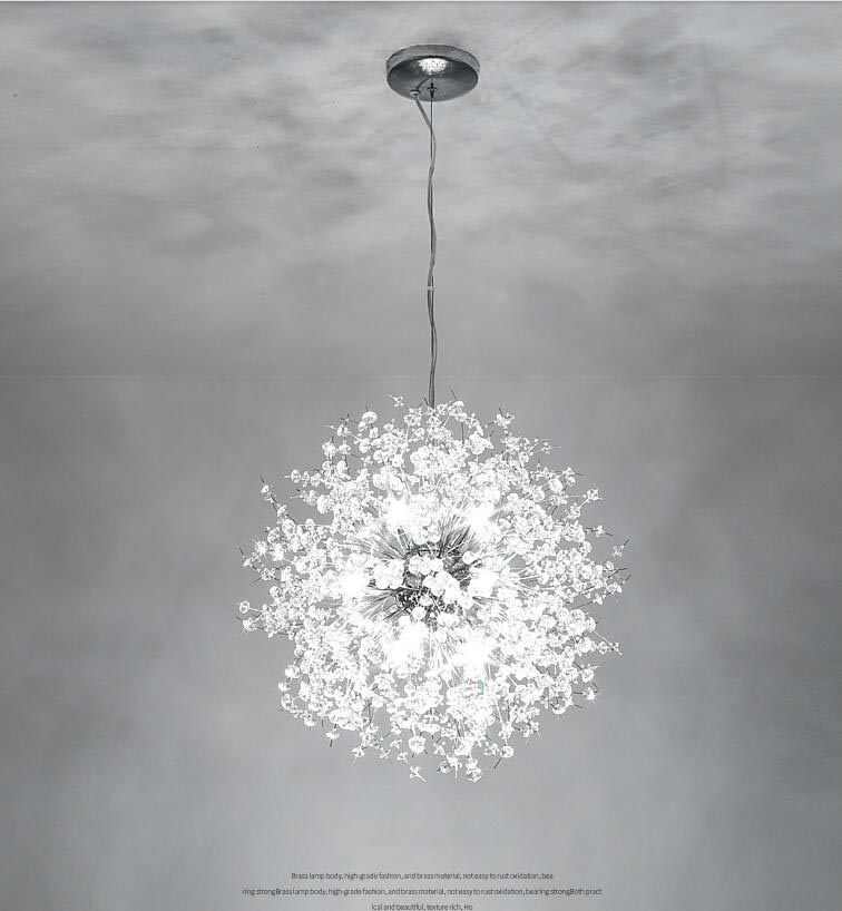 restaurant modern led chandelier Light personality creative living room dining bedroom decoration dandelion crystal ceiling lamp