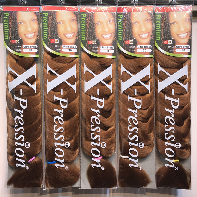 wholesale Xpression Braiding 82 inches 165g synthetic Kanekalon Haiirr Crochet Braids single color Premium Ultra jumbo Braid haiirr