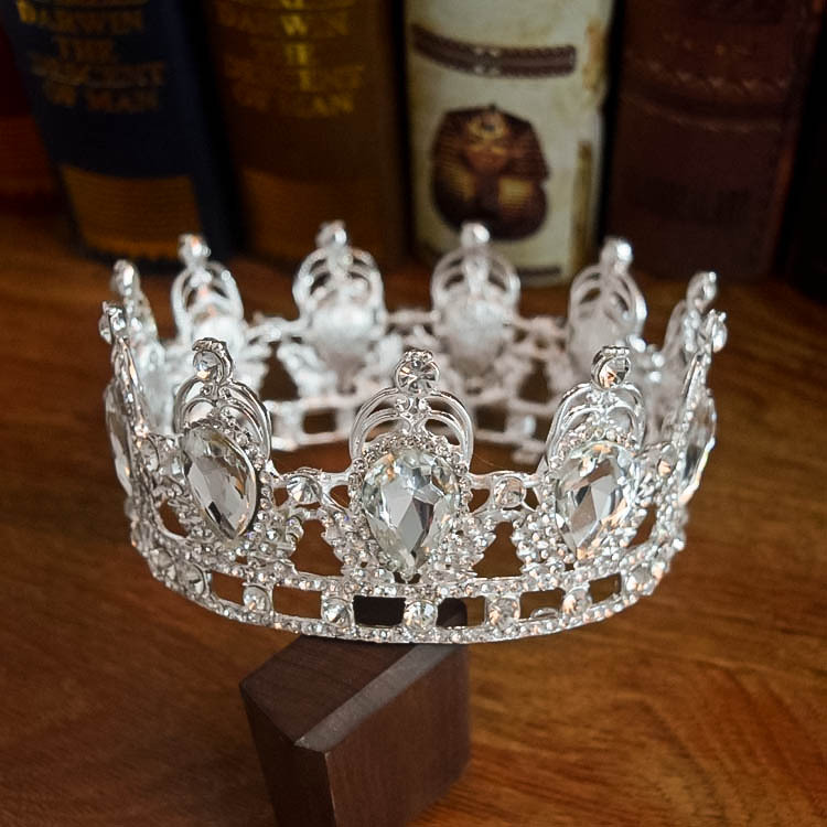 Queen Cycle Crown Diamond Ladies Jewelry Diamond Crowns Bride Wedding Accessories Round Crown European Style Retro Palace Crown