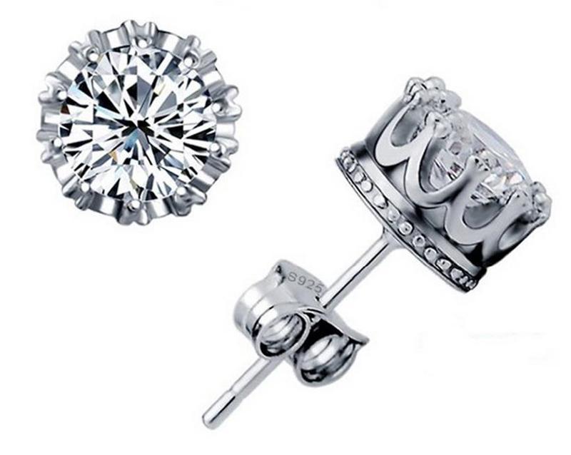 925 silver earrings natural crystal wholesale fashion small sterling silver jewelry for women stud men or women earings GD25