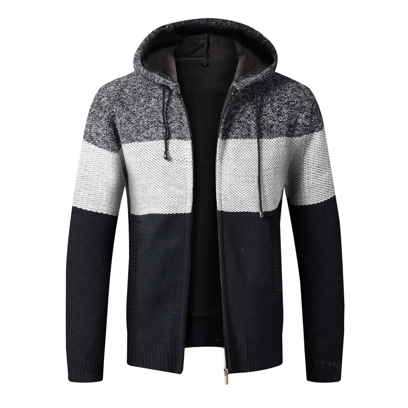 Winter Men Jacket Thick Warm Cardigan Casual Hooded Coat Fleece Cashmere Coats Autumn Gradient Knitted Zipper Patchwork Jacket, Blue
Winter Men Jacket Thick Warm Cardigan Casual Hooded Coat Fleece Cashmere Coats Autumn Gradient Knitted Zipper Patchwork Jacket, Blue