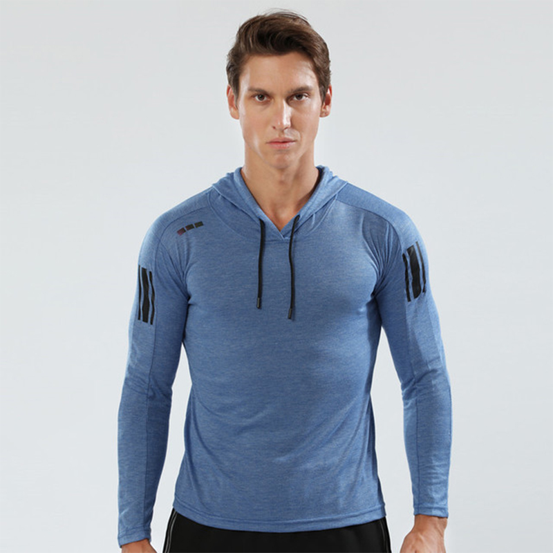 Quick Dry Running T Shirt Men Hooded Long Sleeve Fitness Shirt Workout Top Training Jersey Sports Clothing, Blue
Quick Dry Running T Shirt Men Hooded Long Sleeve Fitness Shirt Workout Top Training Jersey Sports Clothing, Blue
